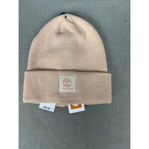 Timberland Women's Classic Tonal Patch Pink Cuffed Beanie Hat One Size NWT's